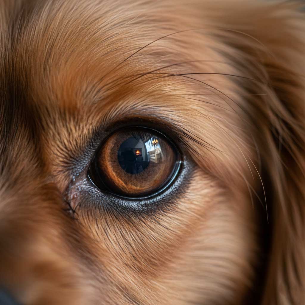 Welcome | Small Dog Adoptions & Rehoming 21 Soulful dog eye reflecting a luxury home - Compassionate rehoming specialists - Small Dog Adoptions