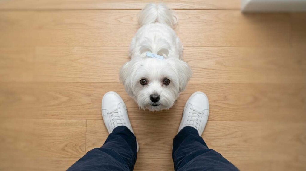 Photos of Your Dog for Rehoming: Capturing the SDA Boutique Standard 6 avoid: High-angle shot looking down at the dog's top.
