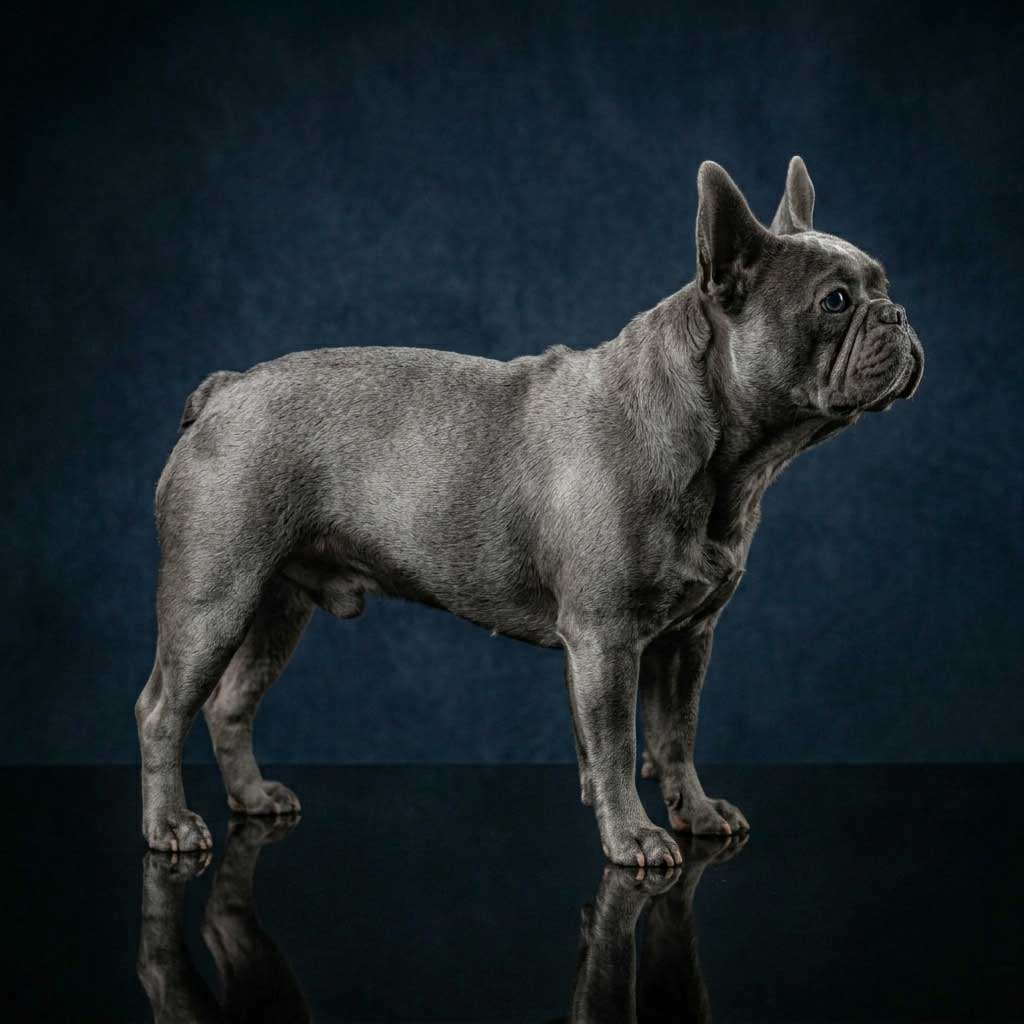 French Bulldog South Africa: The Complete Breed Guide 5 Solid slate-grey exotic blue French Bulldog standing